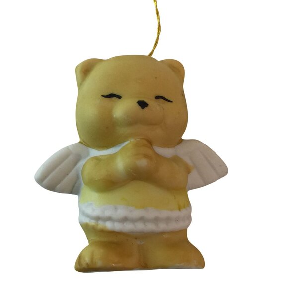 Vintage Porcelain Teddy Bear Angel 3" Christmas Ornament Set of 3 Taiwan ROC - Picture 5 of 12